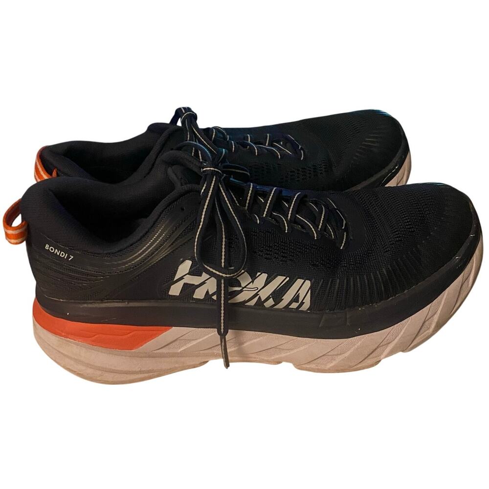 Hoka One One Bondi, Women’s Sneakers, Size 7.5, Navy Blue/Gray/Orange - Picture 3 of 10